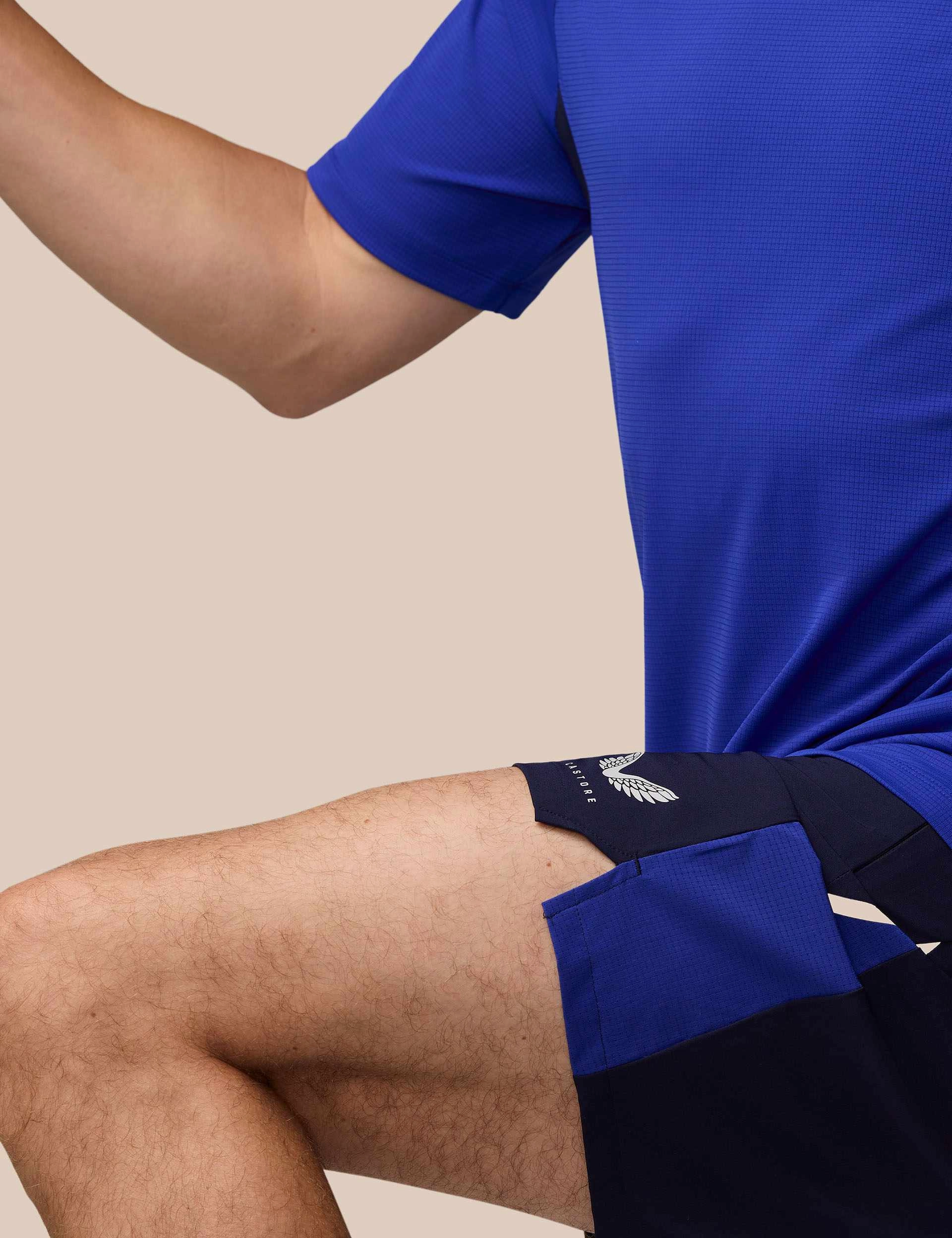 HighCollar Style Trendy Trousers 6" Short - Midnight Navy/Azure Blue /Silver Reflective