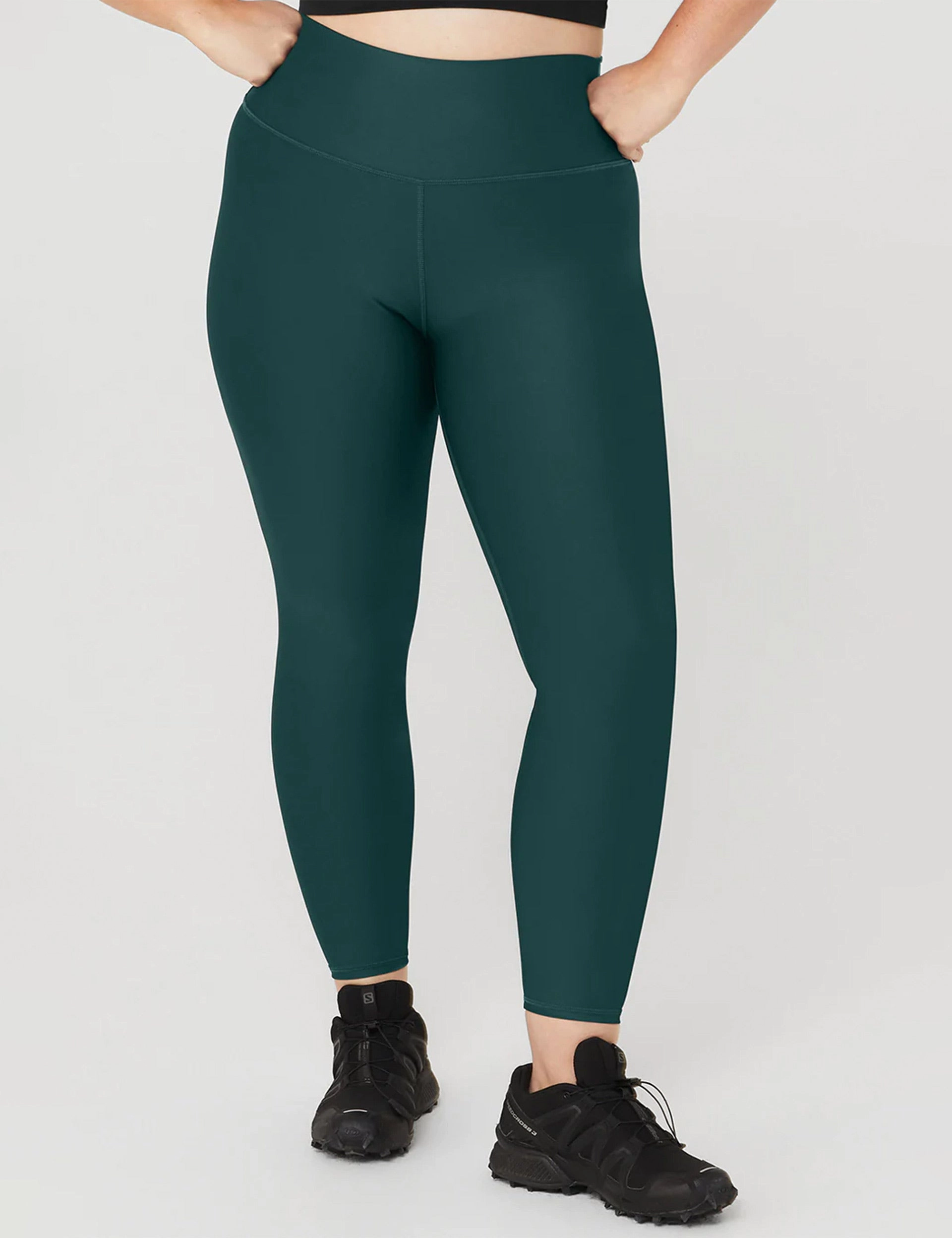 Flexible Comfort Wearable Running Outfit 7/8 High Waisted Airlift Legging - Midnight Green