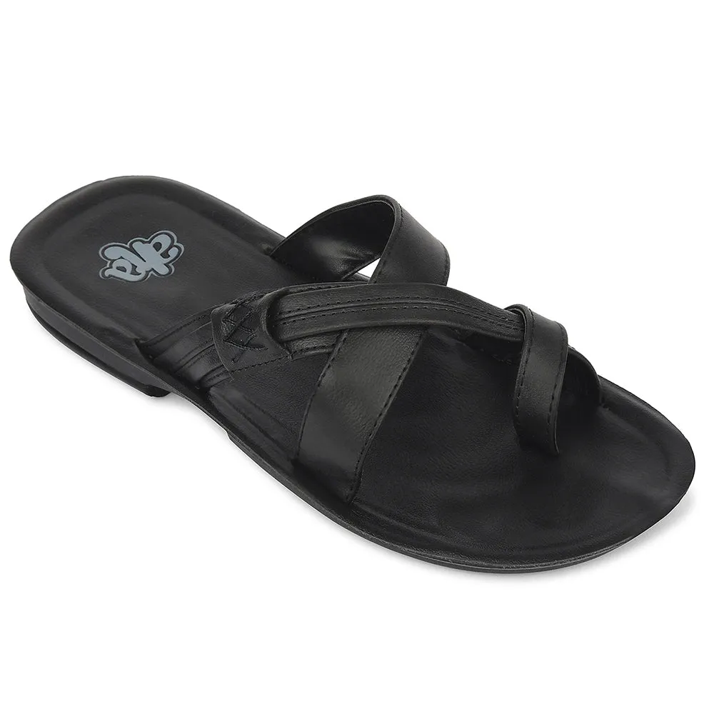 A-HA Black Casual Flat Sandal For Men MPU-60 By Liberty running alone Energycell