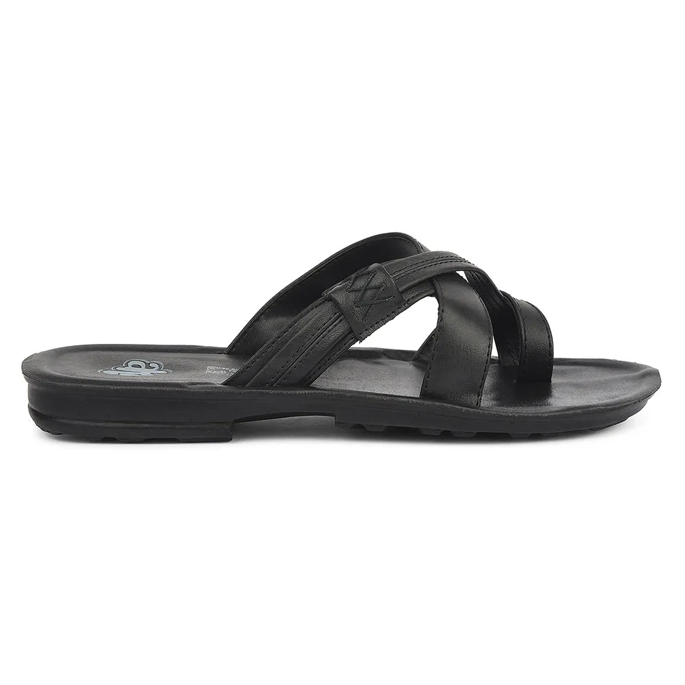 A-HA Black Casual Flat Sandal For Men MPU-60 By Liberty right - foot shoe