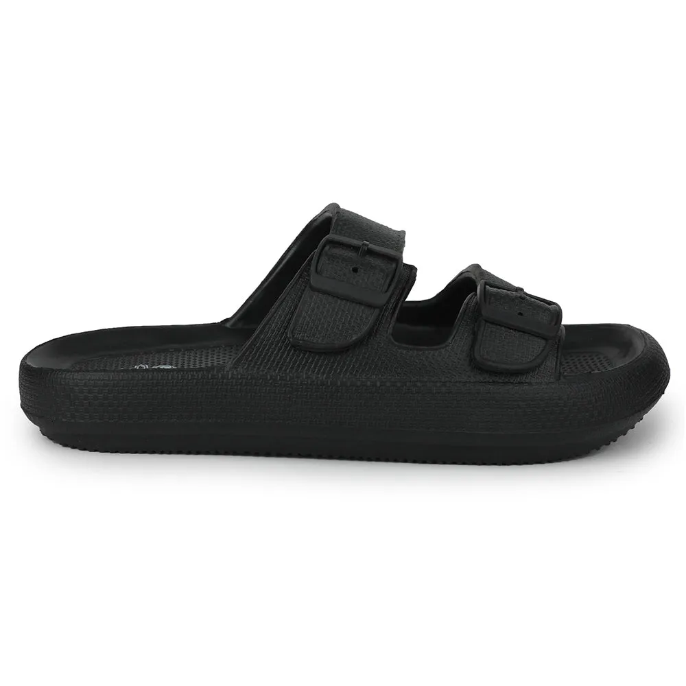 A-HA Black Casual Sandal For Men GMF-07E By Liberty Eco Friendly Polymer Blend Advanced Cushioning