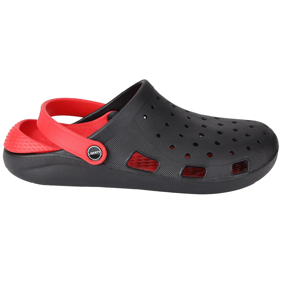 ankle - support running wear Stretch Knit A-HA Black Slingback Clogs For Men LPMXT-800 By Liberty