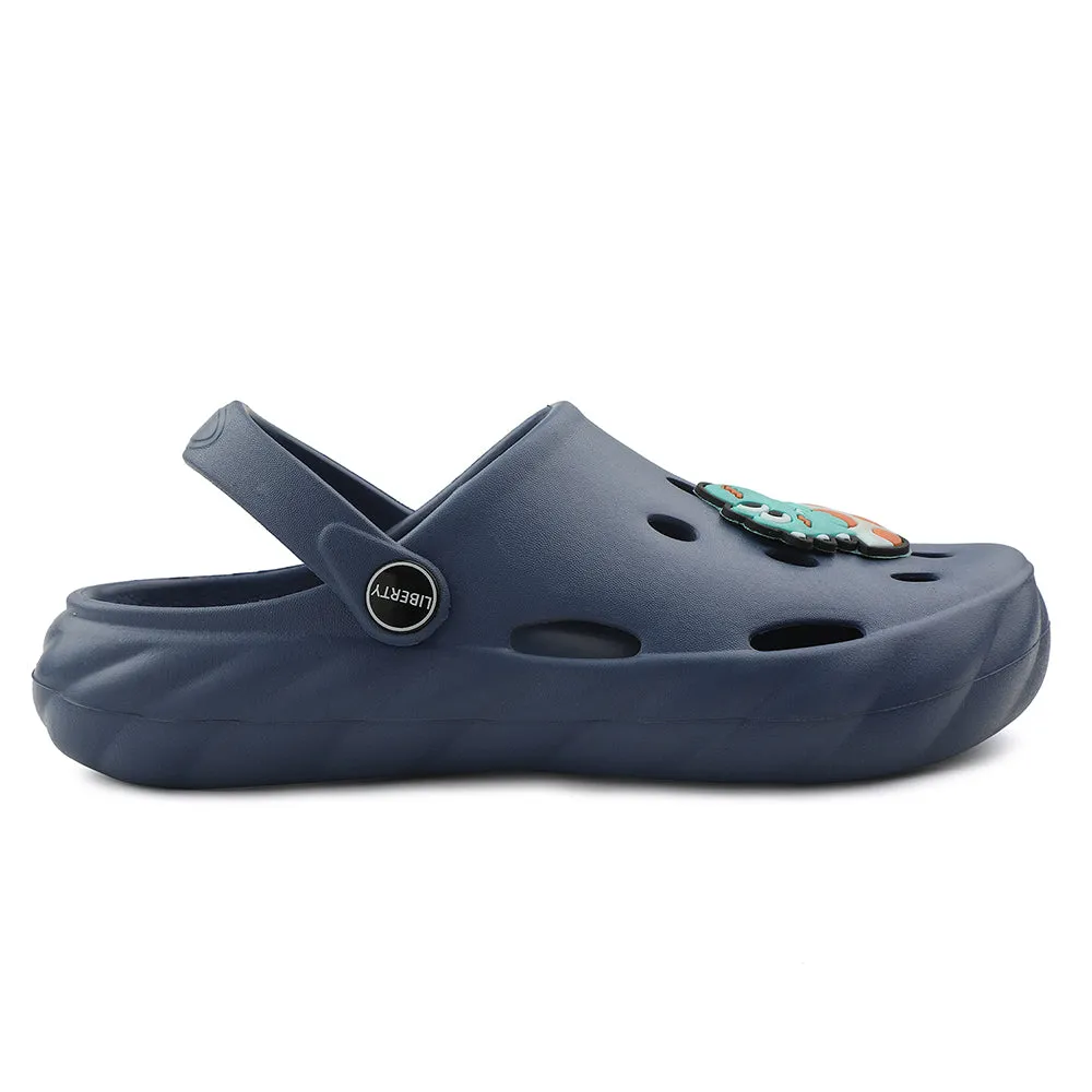 A-HA Blue Casual Clogs For Kids BEACHWALKK By Liberty Lockdown Lace Loop