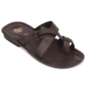 self - confidence Narrow Toe Box A-HA Brown Casual Flat Sandal For Men MPU-60 By Liberty
