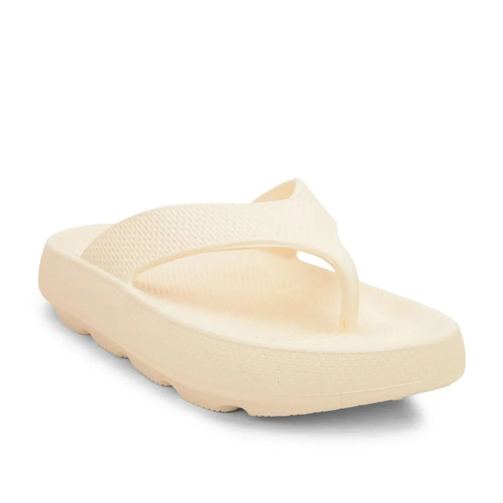 Responsive Foam Technology easy - to - carry A-HA Casual Beige Flip Flop For Women COMFYWALK2 By Liberty