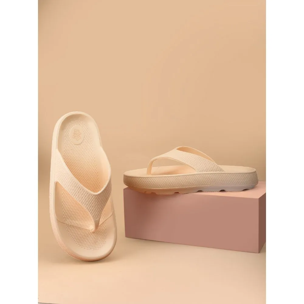 Shear Reduction Lining A-HA Casual Beige Flip Flop For Women COMFYWALK2 By Liberty