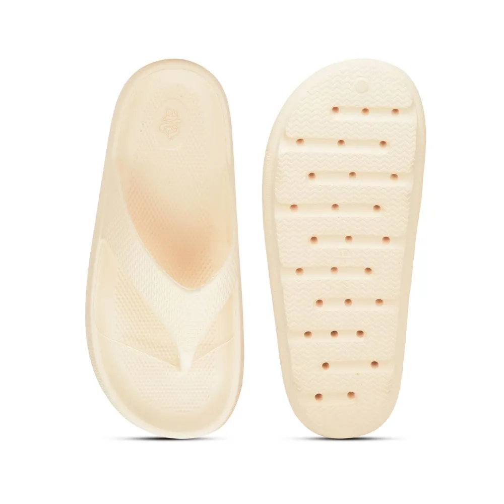 confidence building running shoe success Arch Bridge A-HA Casual Beige Flip Flop For Women COMFYWALK2 By Liberty