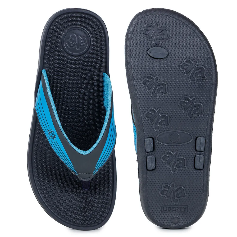 A-HA Casual Grey Flip Flops For Women ADAM-KT-2 By Liberty Microfiber Layer