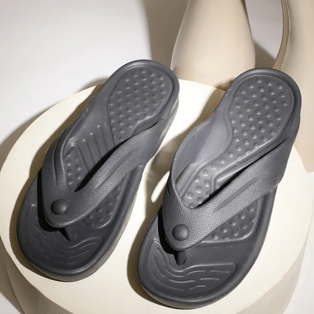 Stabilizing Heel Counter parade - themed running gear A-HA Casual Grey Slipper For Women TRENDY By Liberty