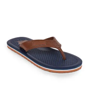 Pronation Support moisture - wicking insole shoes A-HA Casual Navy Blue Flip-Flops For Men HARRISON By Liberty