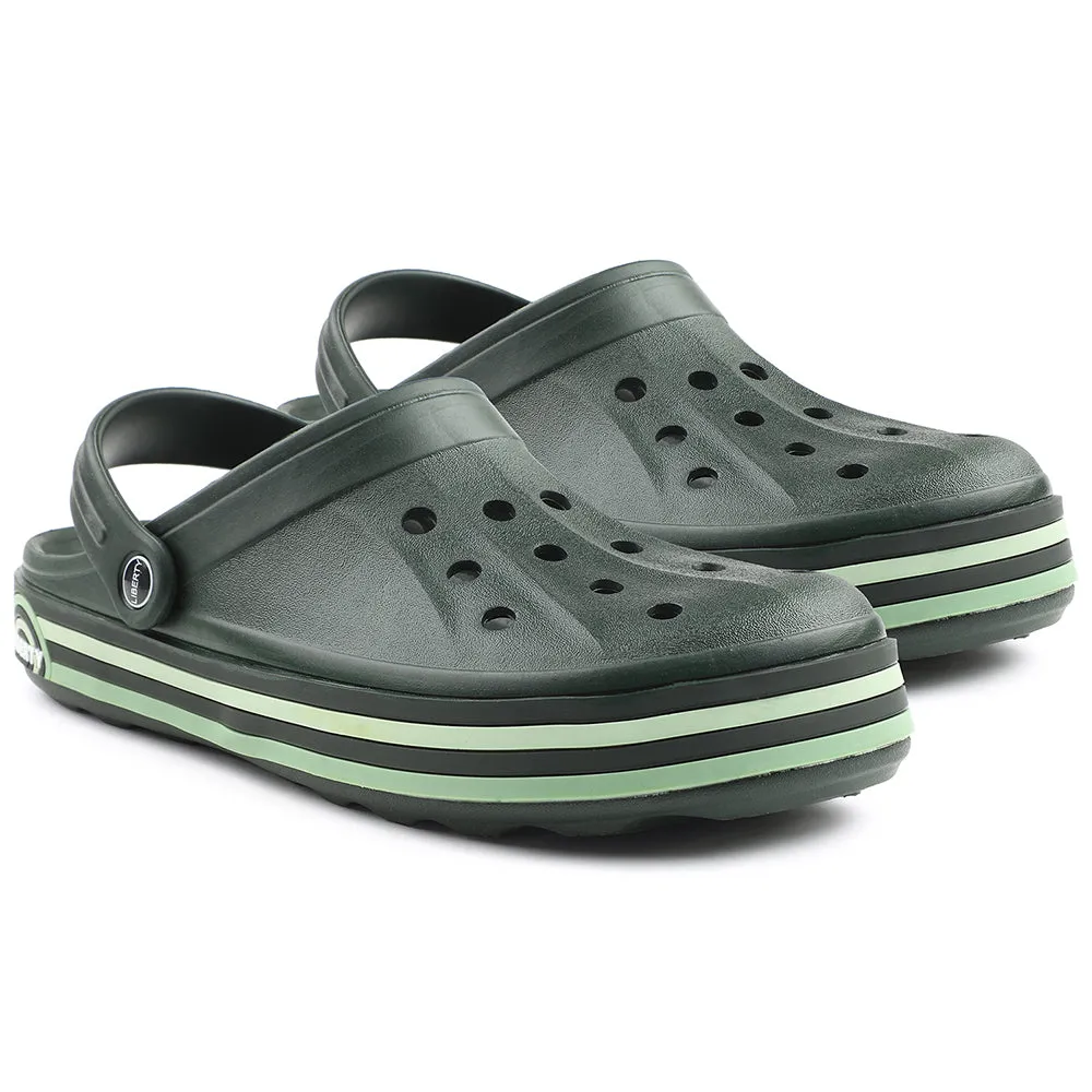 A-HA Green Casual Slingback Clogs For Men LITEWALKNR By Liberty Shock Diffusing Cushion Balancing