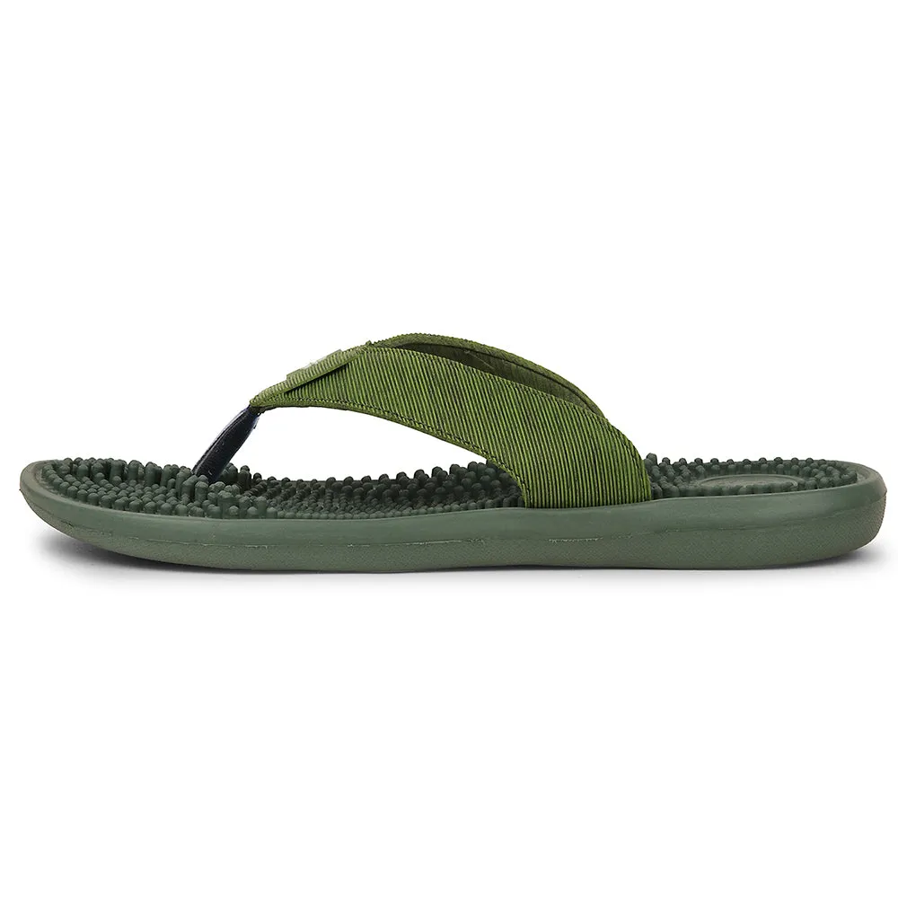 A-HA Green Casual Slipper For Men ACUPLUS-3M By Liberty Neutral Colors Cushioning Density Zones