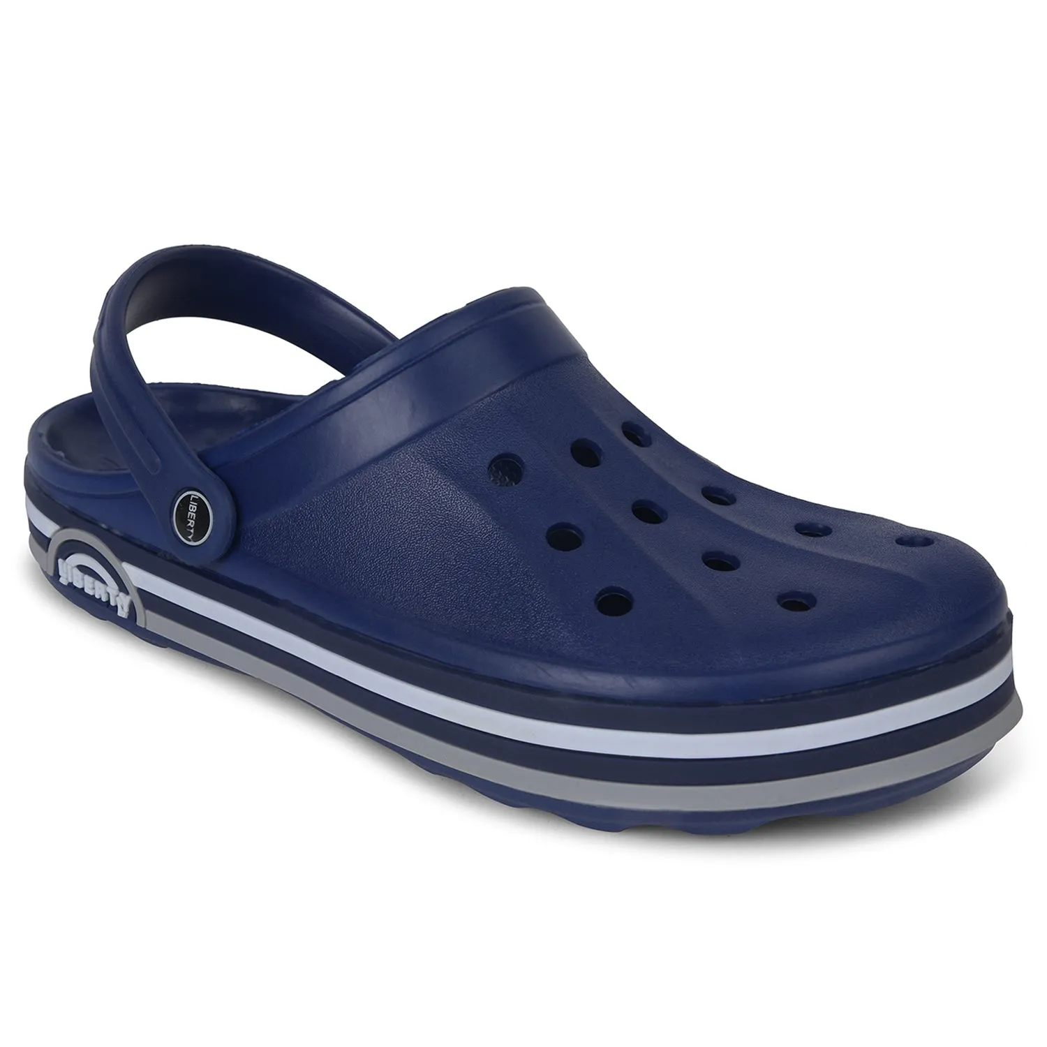 Foot Arch Fit A-HA Navy Blue Casual Slingback Clogs For Men LITEWALKNR By Liberty