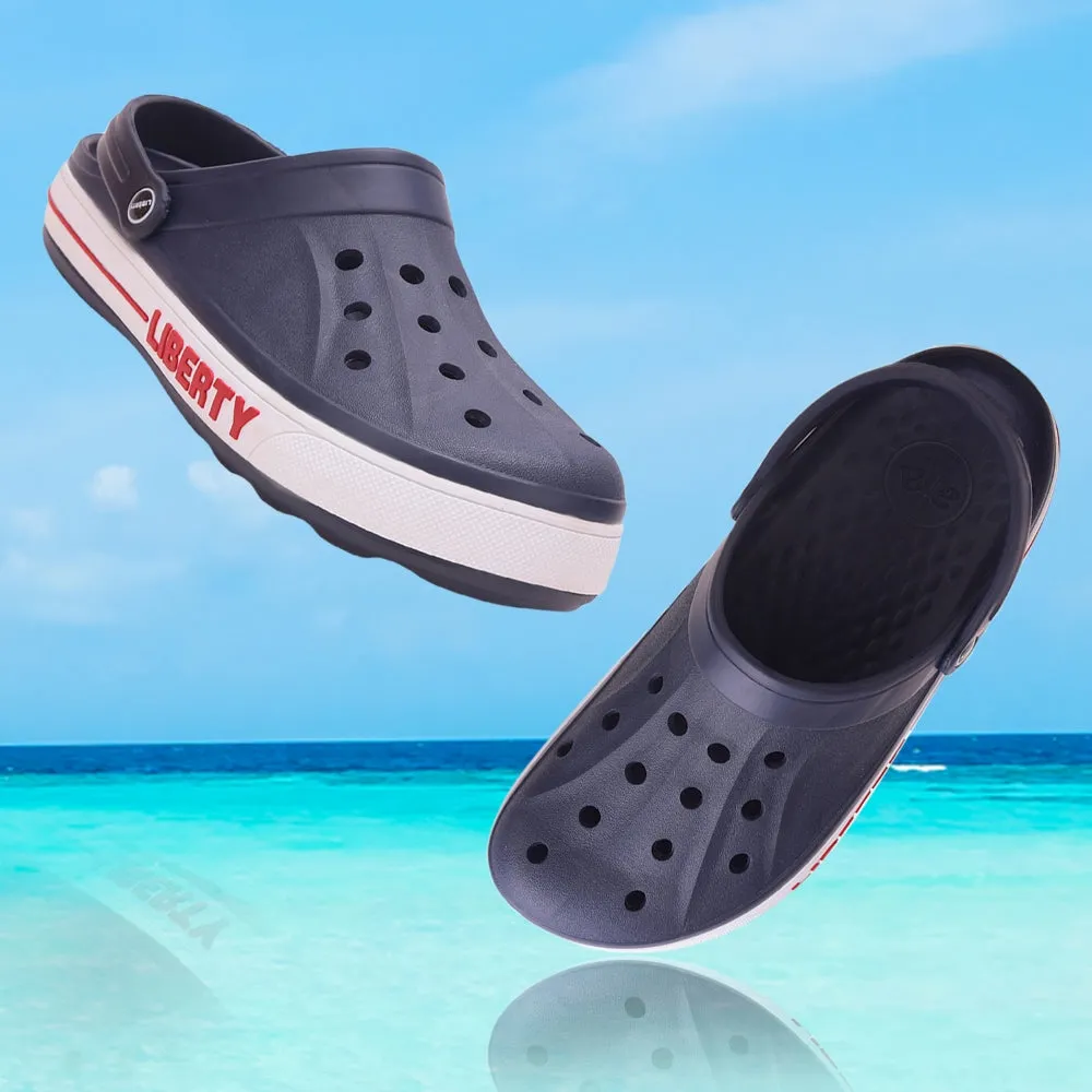 A-HA Navy Blue Casual Slip-on Clogs For Men LITEWALK By Liberty moisture - management