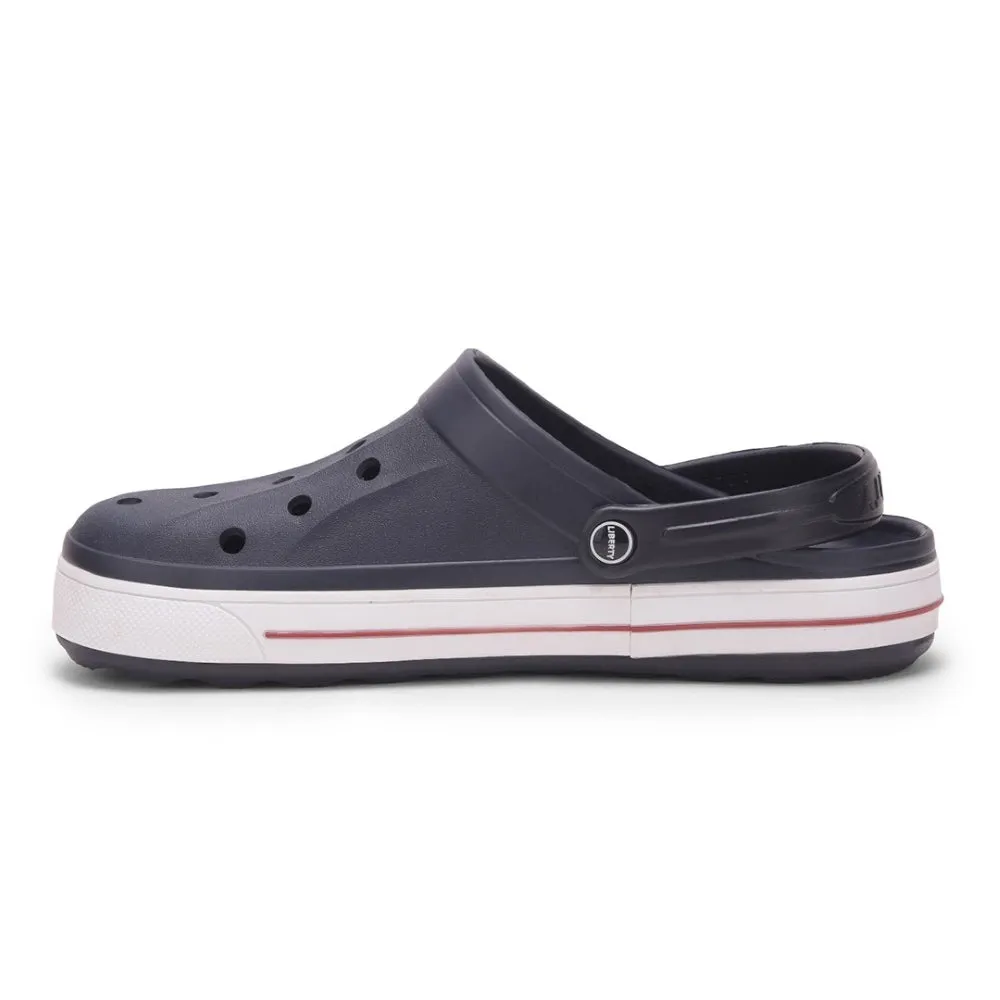 A-HA Navy Blue Casual Slip-on Clogs For Men LITEWALK By Liberty expert shoes Shock   Absorbing Technology