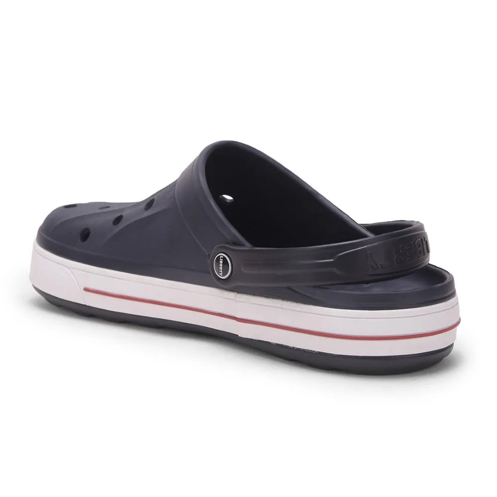 Comfort Elasticity A-HA Navy Blue Casual Slip-on Clogs For Men LITEWALK By Liberty
