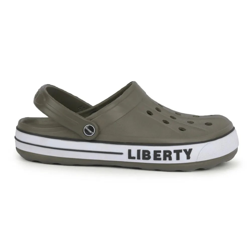 A-HA Olive Green Casual Slip-on Clogs For Men LITEWALK By Liberty All Terrain Grip