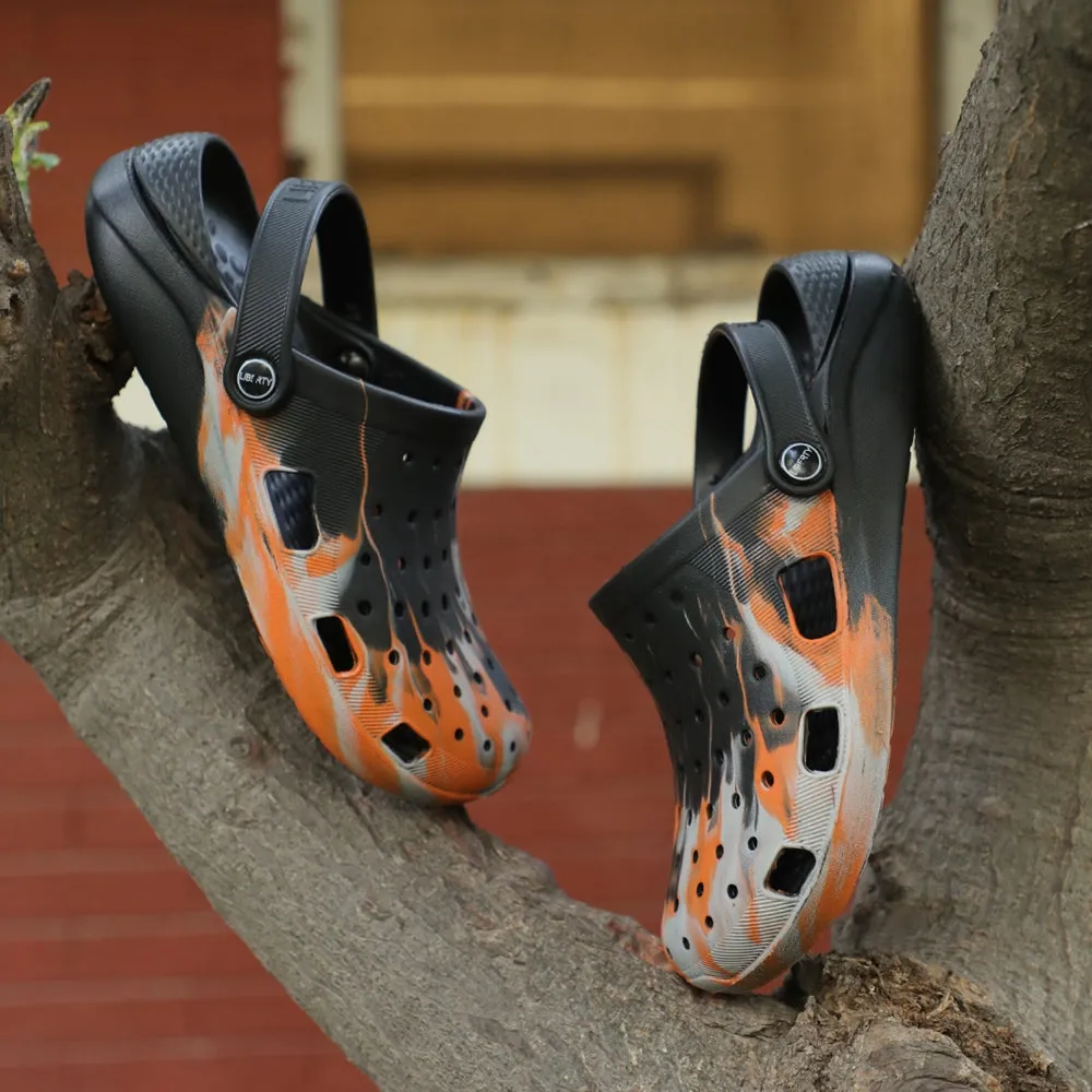 A-HA Orange Slingback Clogs For Men LPMXT-961E By Liberty 3D Heel Lock Technology