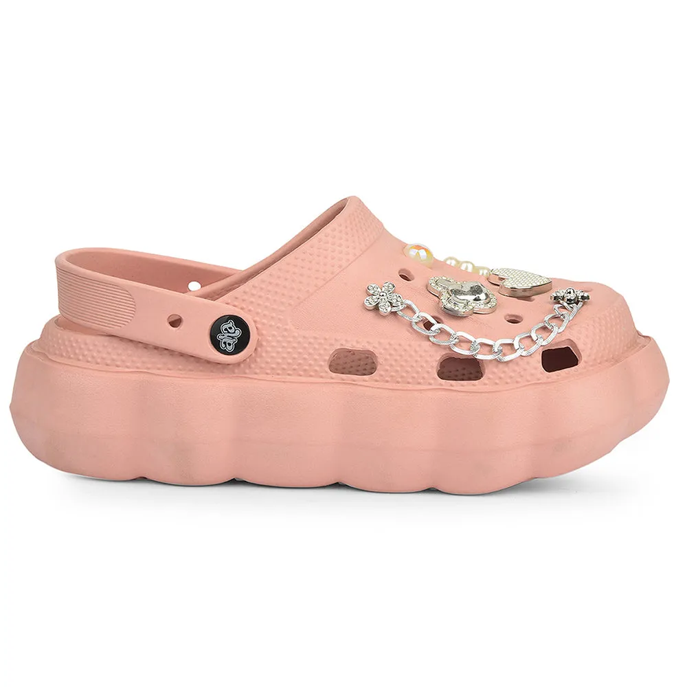 A-HA Peach Casual Sling Back Clogs For Women ZQ-SH-012 By Liberty Smart Features Reflective details