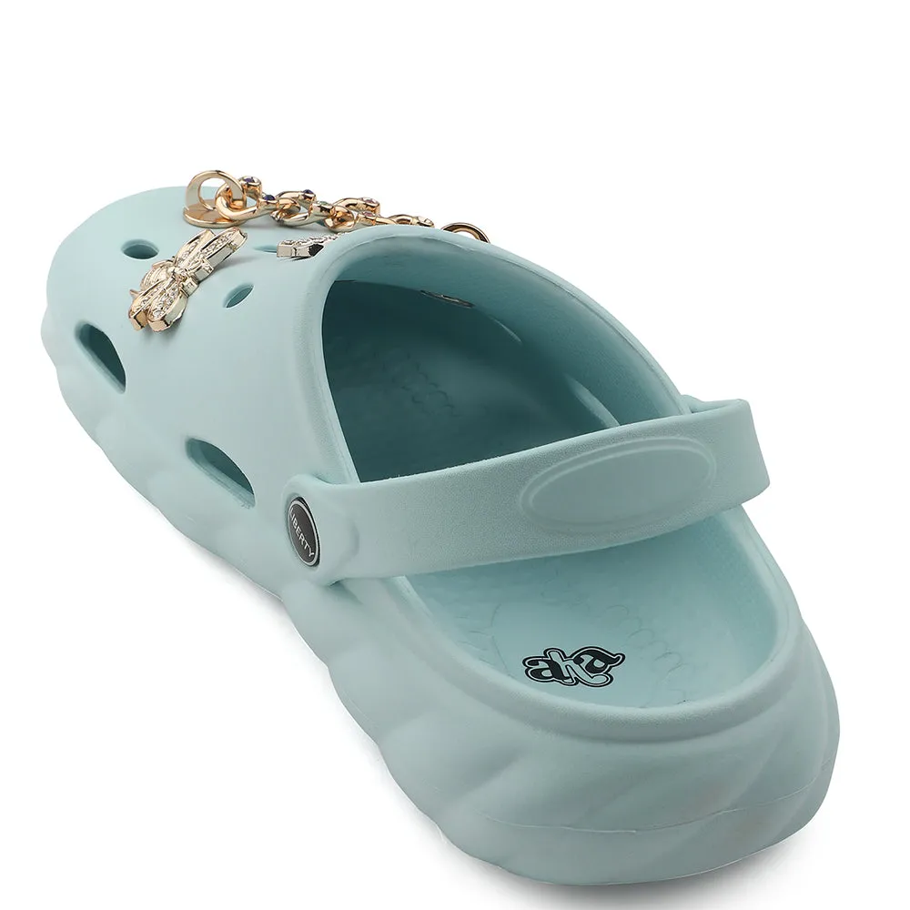 A-HA Sky Blue Slingback Clogs For Women BEACHWALKL By Liberty Vertical Cushioning