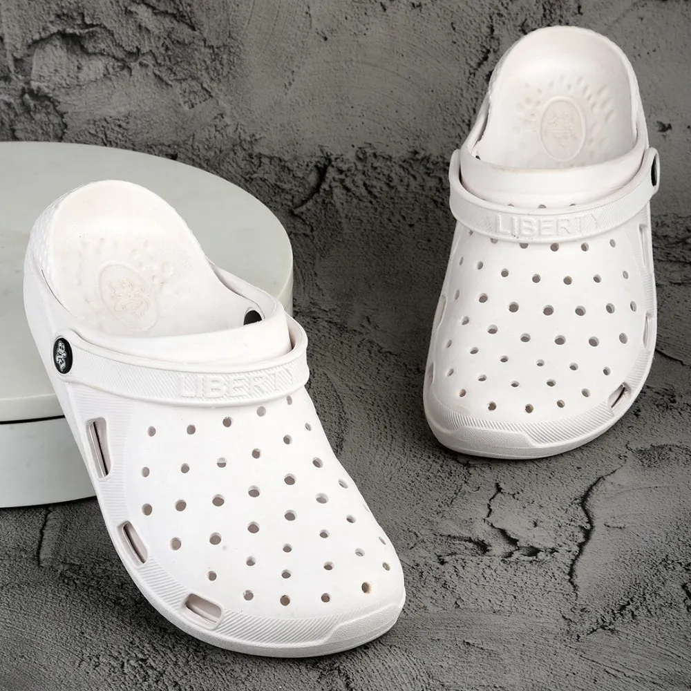 A-HA White Slingback Clogs For Women LPMXT-801 By Liberty running in 5K races shoes