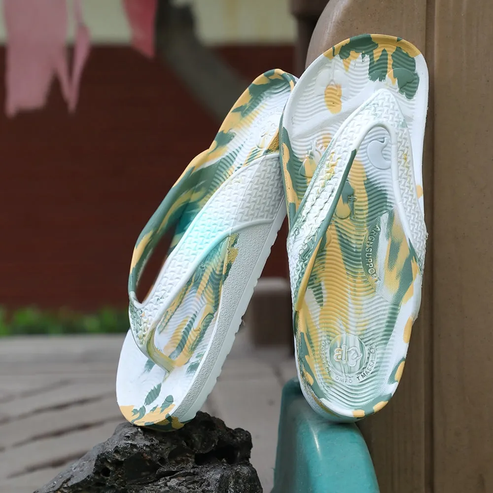 A-HA Yellow Casual Slipper For Men HAPPYFEET1 By Liberty hook - and - loop running shoes