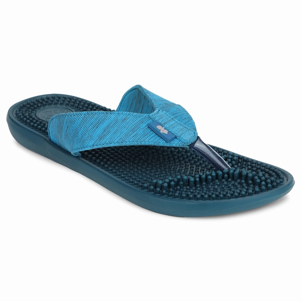 air - cushioned sole shoes ballistic - nylon - upper shoes A-HA Teal Blue Casual Slipper For Men ACUPLUS-3M By Liberty