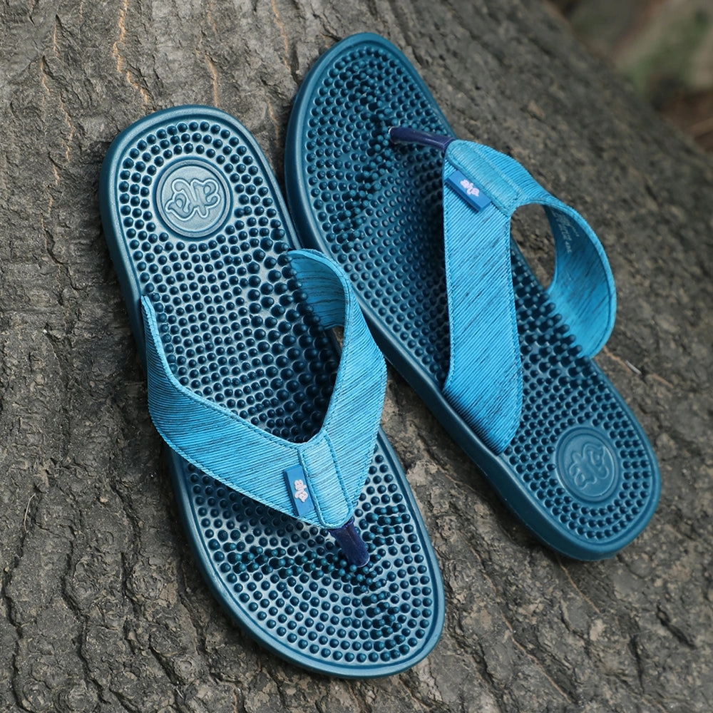 A-HA Teal Blue Casual Slipper For Men ACUPLUS-3M By Liberty Midfoot Focus