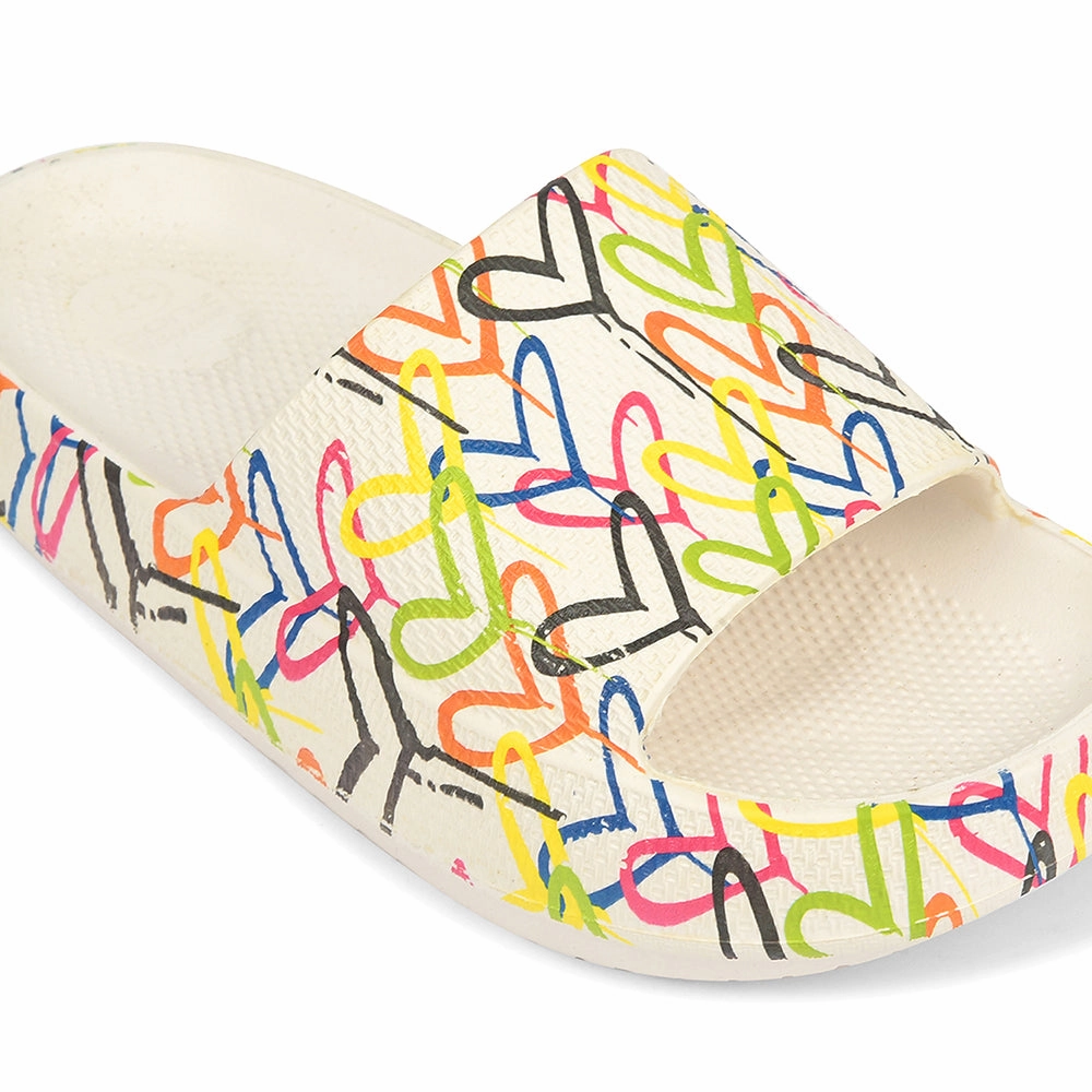 A-HA White Casual Slippers For Women COMFYSOFT By Liberty Water Resistant Material