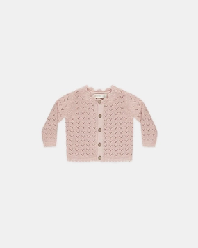 Medium Quincy Mae Scalloped Cardigan - Bubblegum