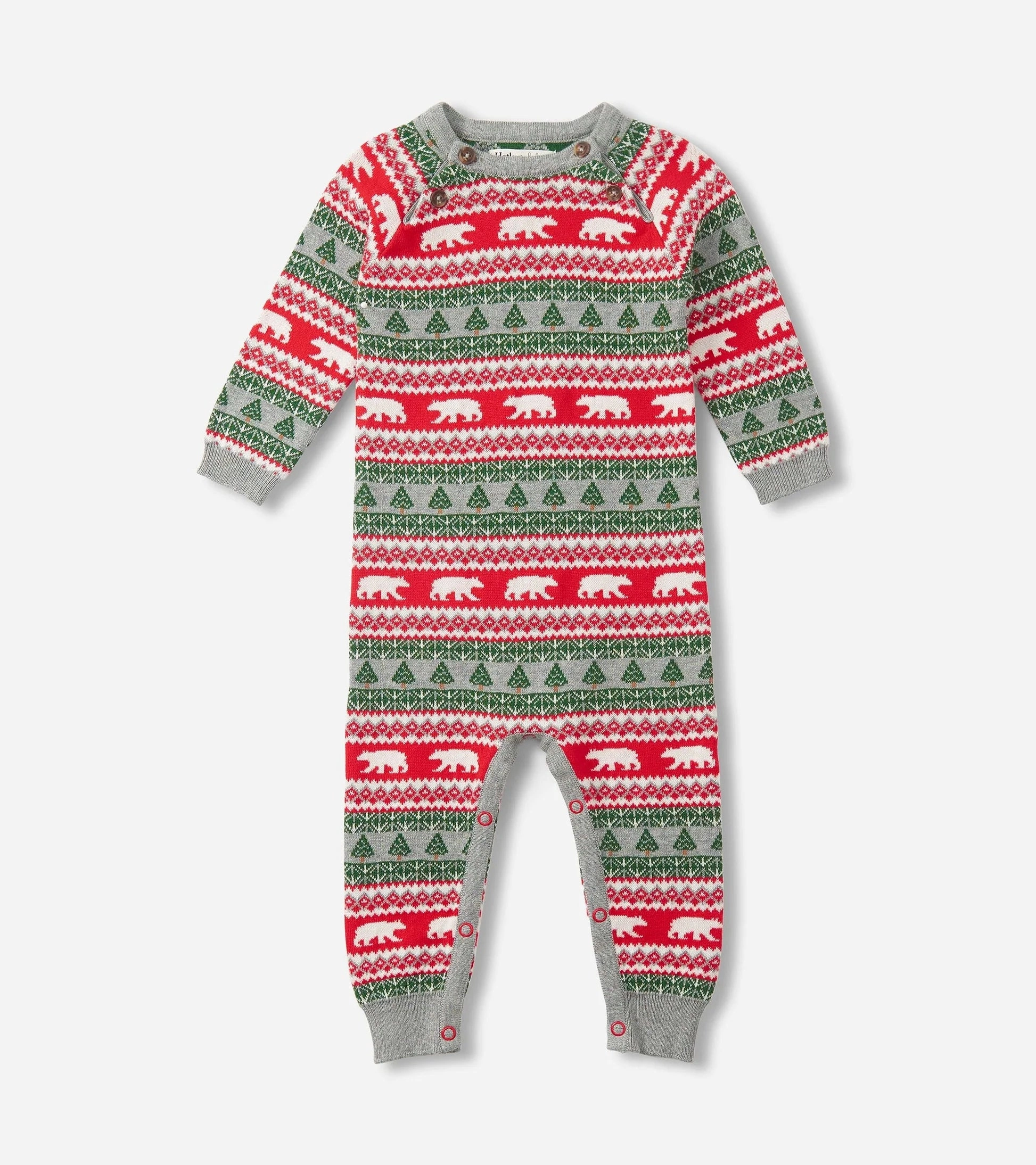 AntiPillingTechnology Hatley Fair Isle Sweater Romper - Polar Bear