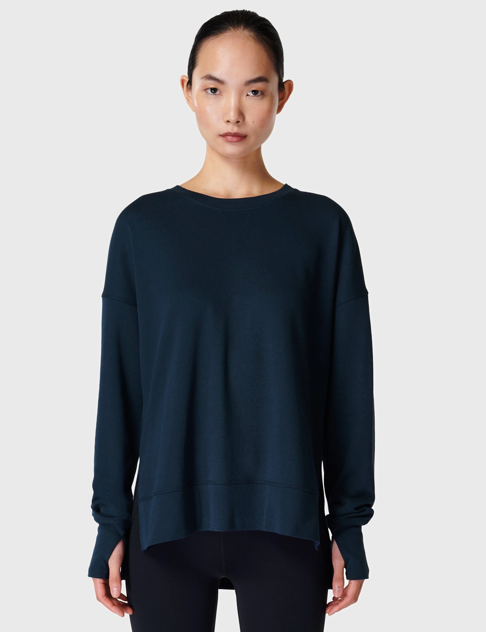 After Class Longline Sweatshirt - Navy Blue Durable Reinforced Edges Smart Look