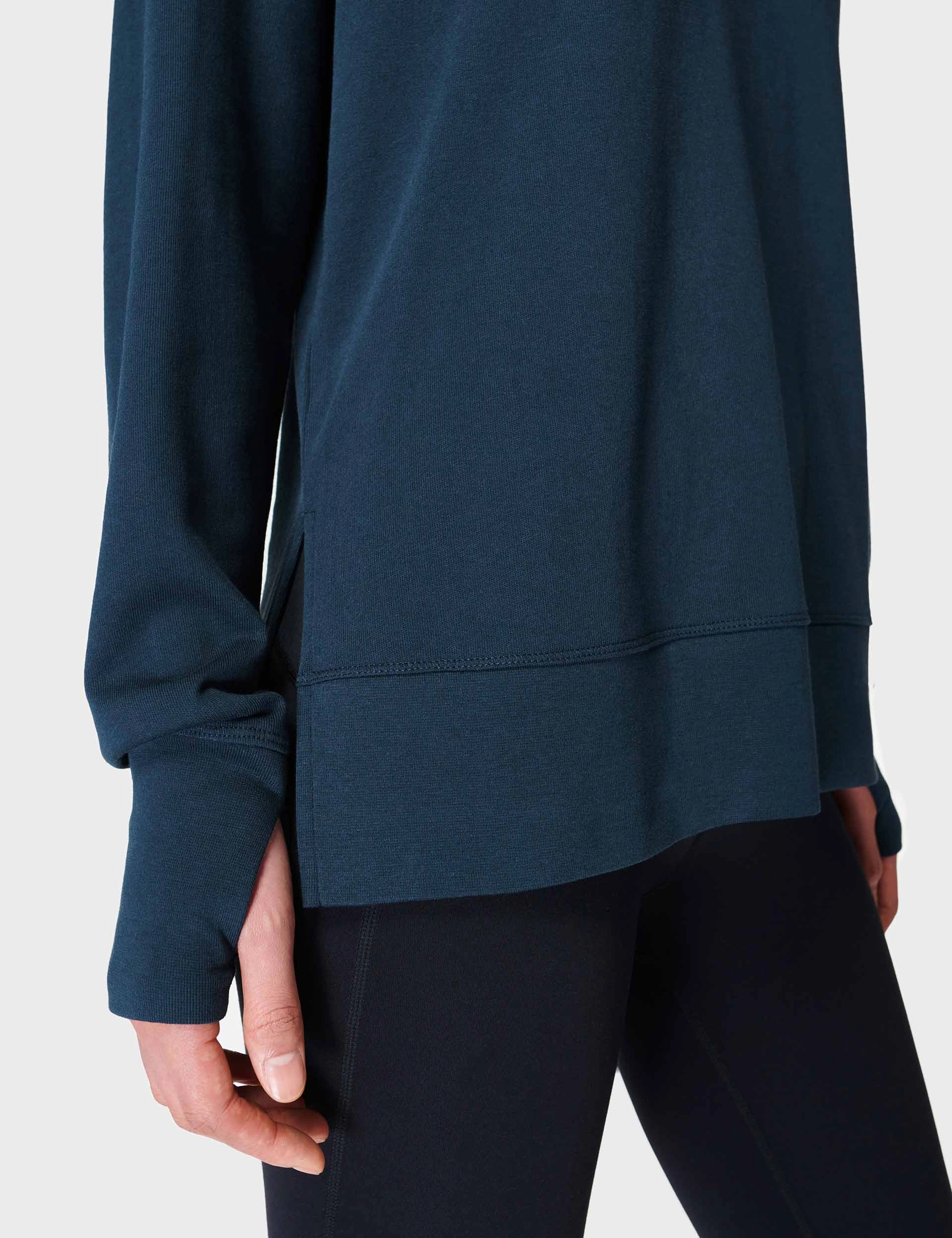 After Class Longline Sweatshirt - Navy Blue Matte Fit