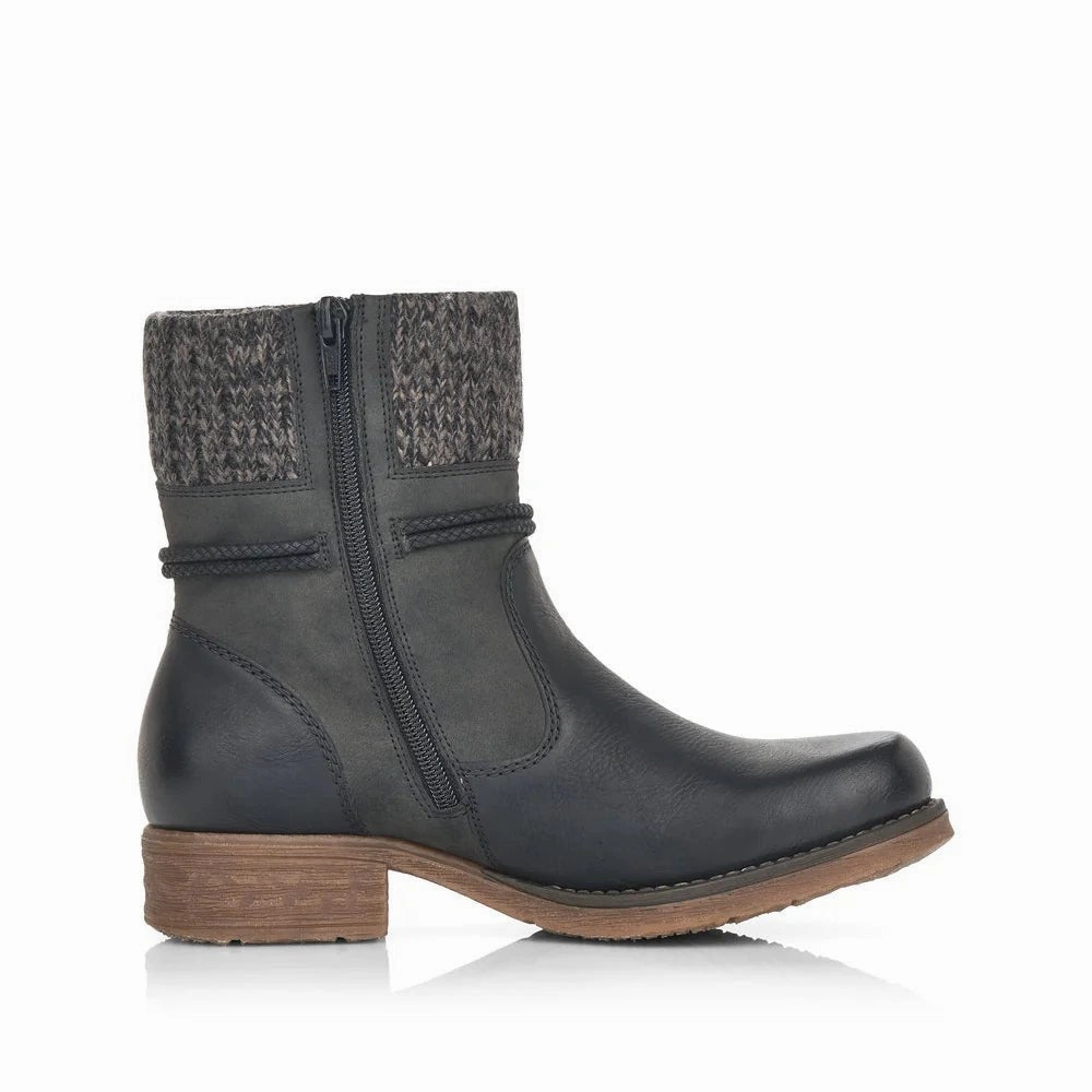 Rieker Women's Fee 79688-00 - Schwarz/Stromboli/Anthrazit clean look