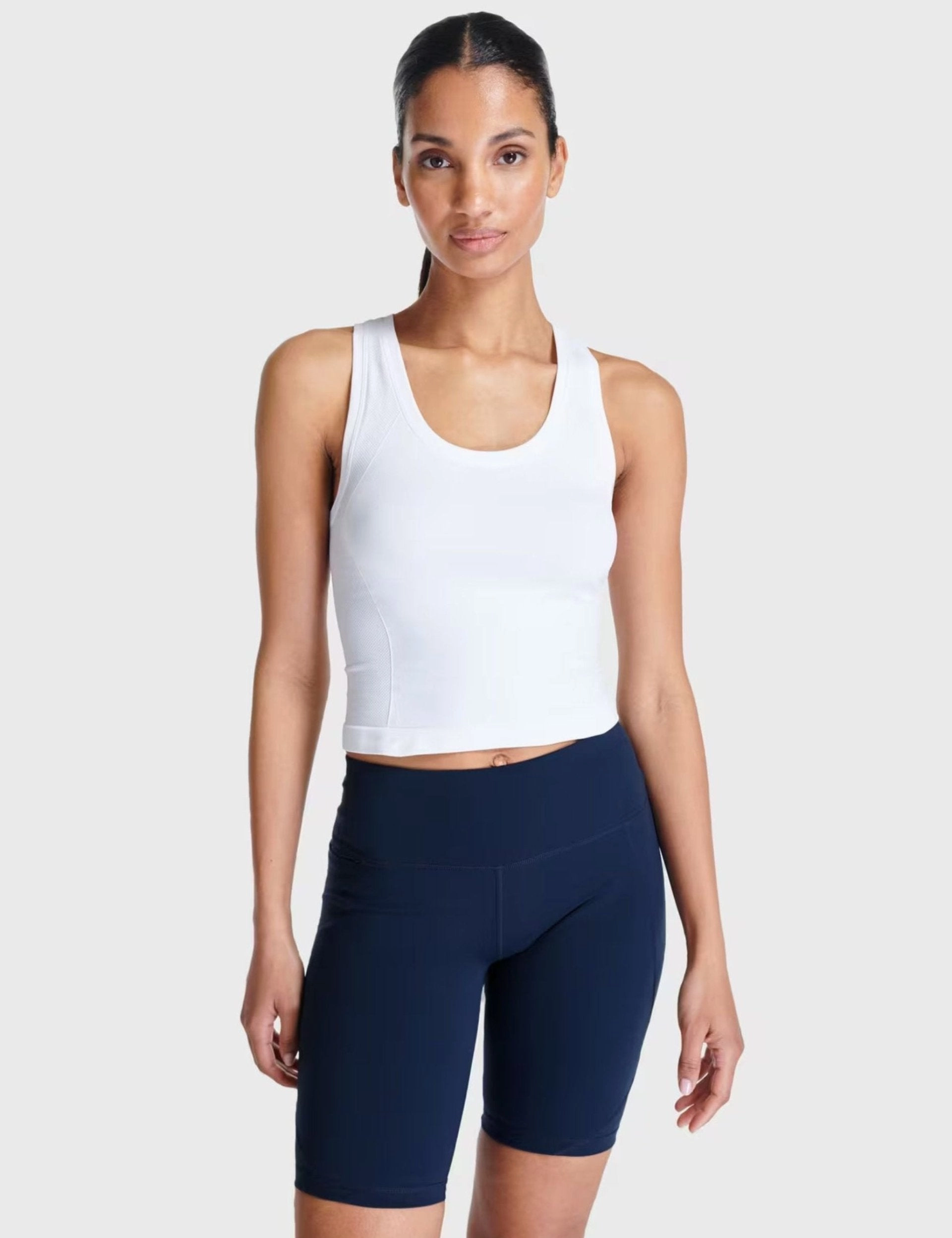 quality service AbrasionResistant Finish Athlete Crop Seamless Gym Vest - White