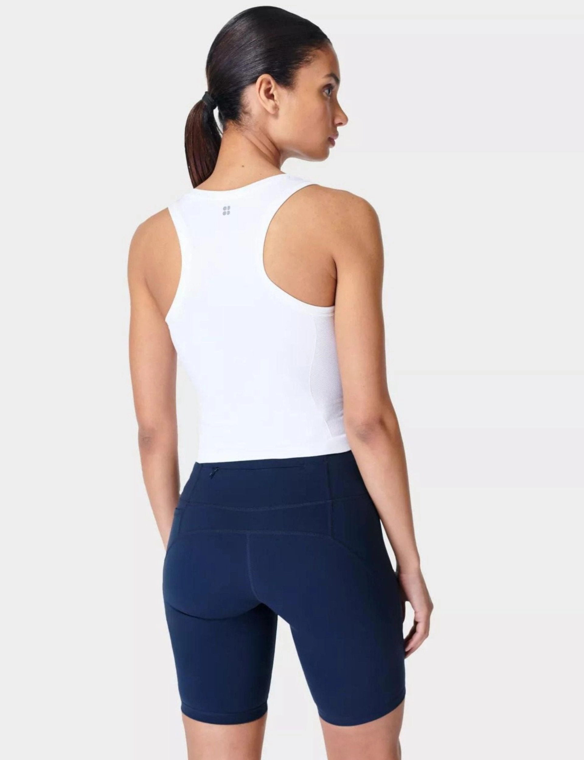 Athlete Crop Seamless Gym Vest - White easy to operate Low noise