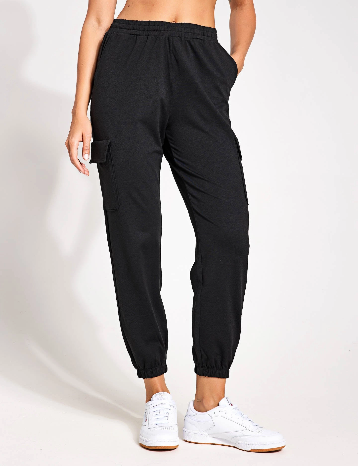 Active Layers Boyfriend Cargo Jogger - Black Heather