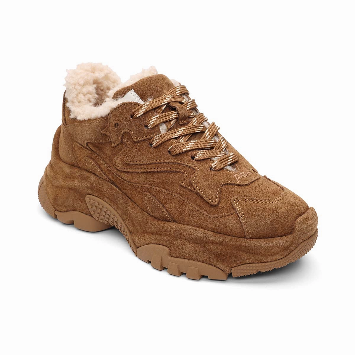 Addict Bis Fur Dad Sneaker Faux Fur Lined Solid - colored padded insole shoes