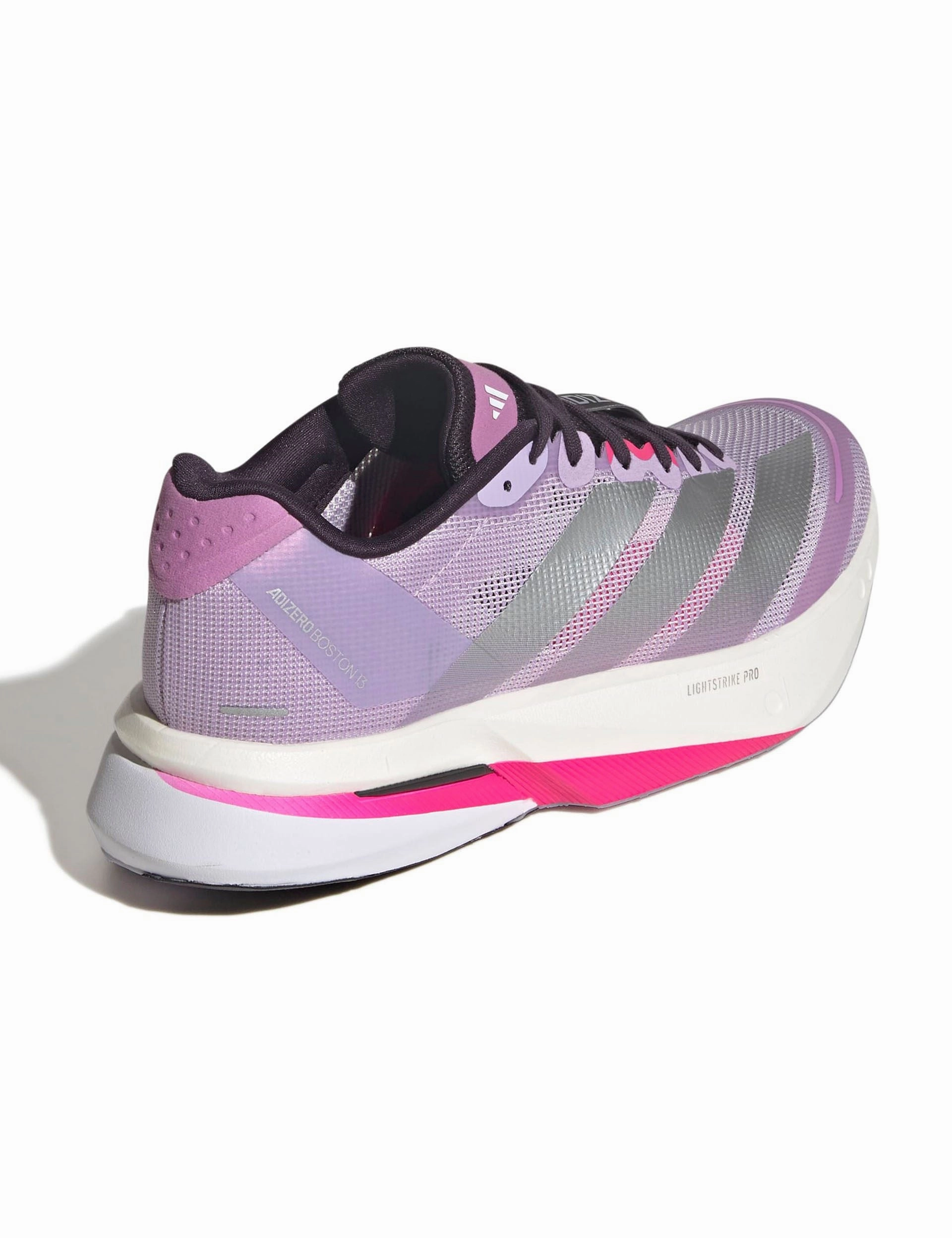Adizero Boston 13 Shoes - Powder Plum/Silver Metallic/Shock Pink Posture