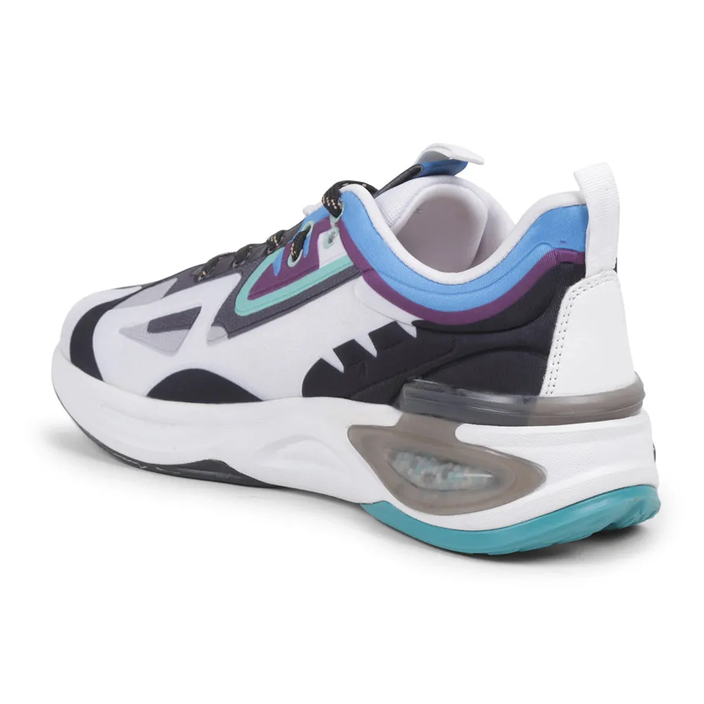 Leap7x White Sports Lacing Running Shoes For Men HANOVER-1 By Liberty running on a gravel road adult satisfaction