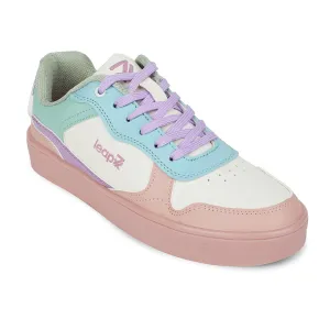 Leap7x Peach Casual Lacing Sneakers For Women ANNA-1 By Liberty foot - speed running shoes