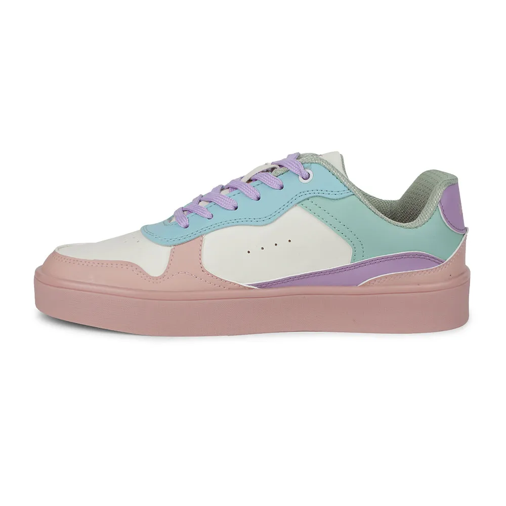 Leap7x Peach Casual Lacing Sneakers For Women ANNA-1 By Liberty Stability Pods Configuration running on the beach