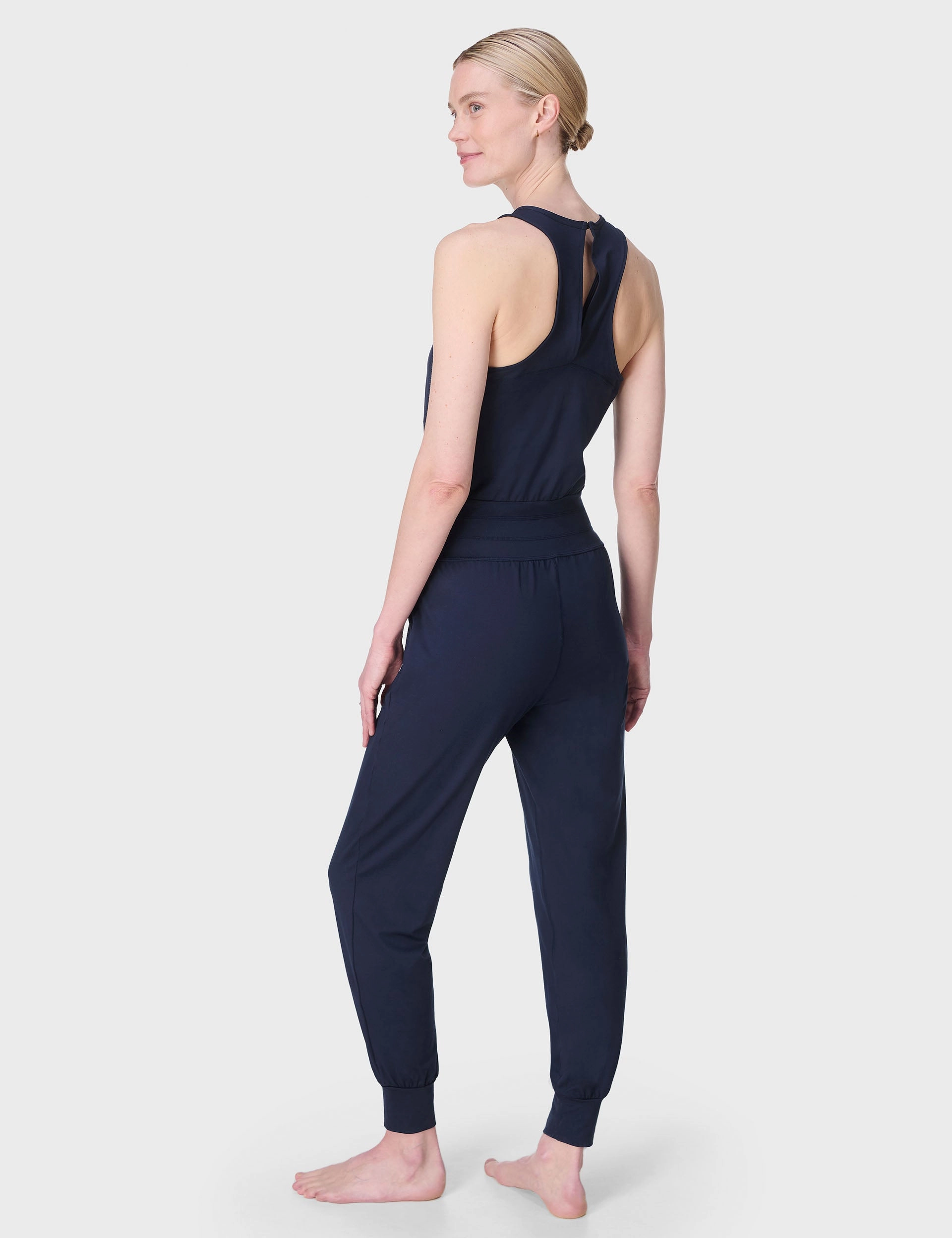 Suede Mood EasyAdjustment Gaia Performance Yoga Jumpsuit - Navy Blue