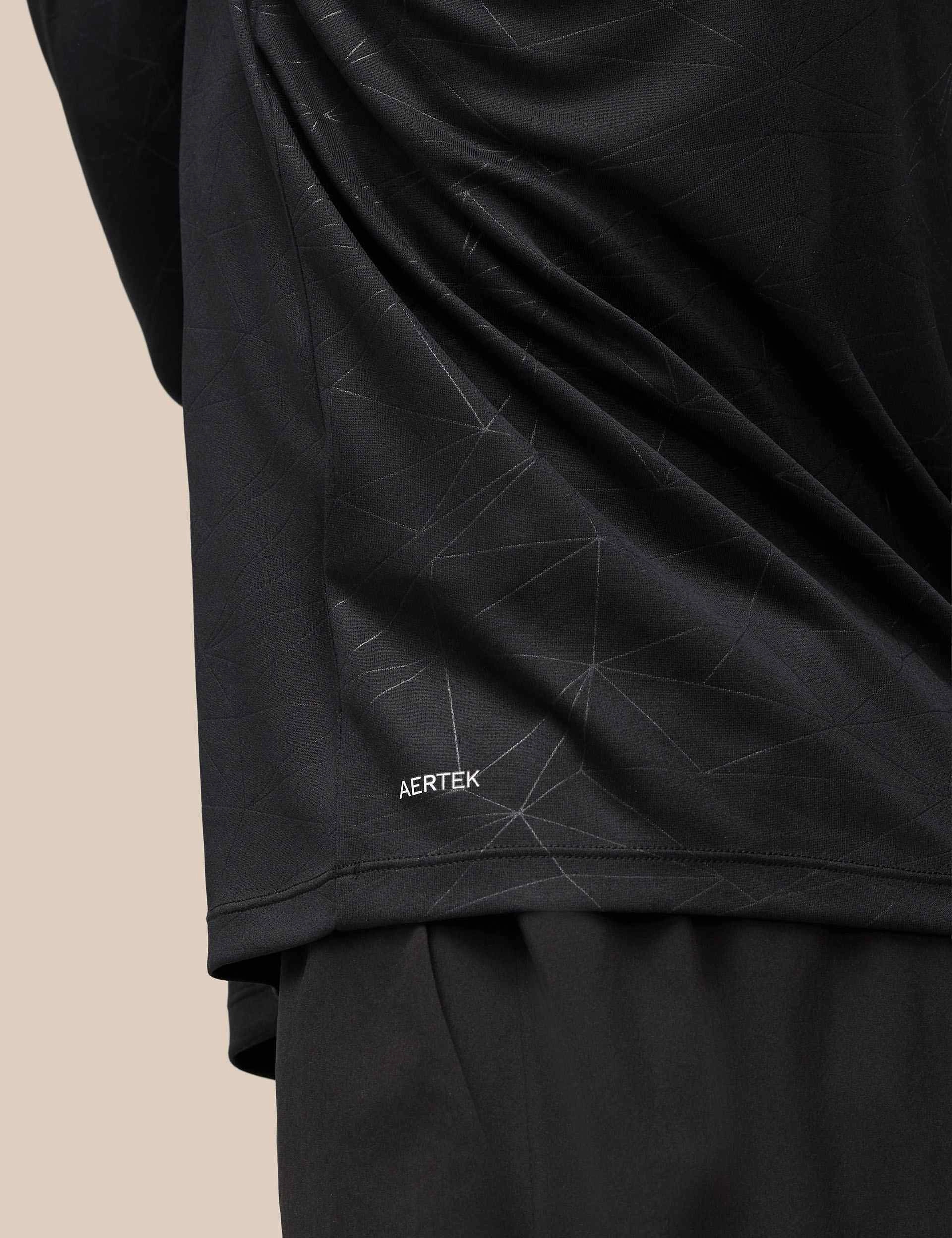 OdorResistantFabric Aop 1/4 Zip Longsleeve Top - Black/Gunmetal