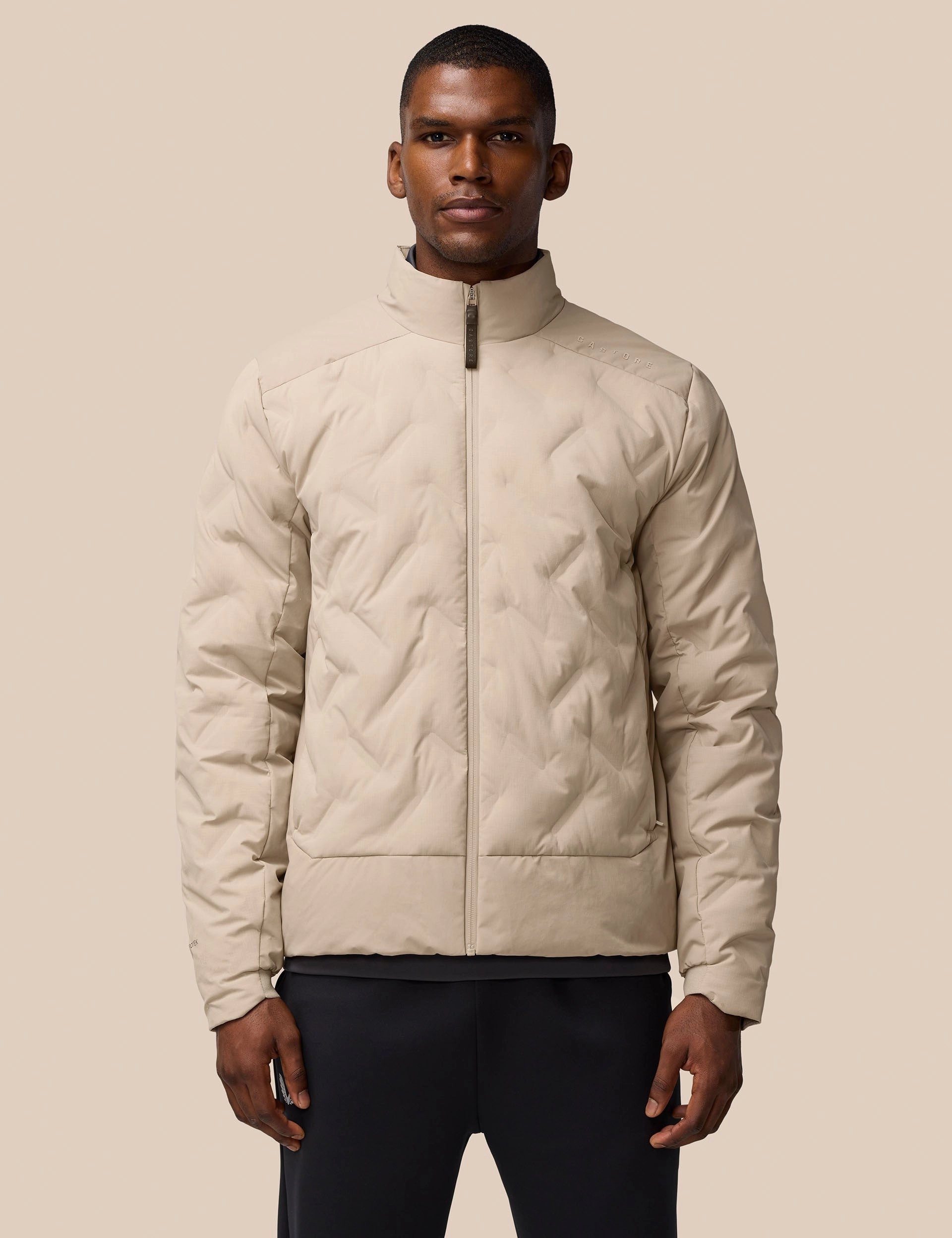 Lightweight Wadded Zip Jacket - Mushroom/Black Hood Included suitable for cosplay