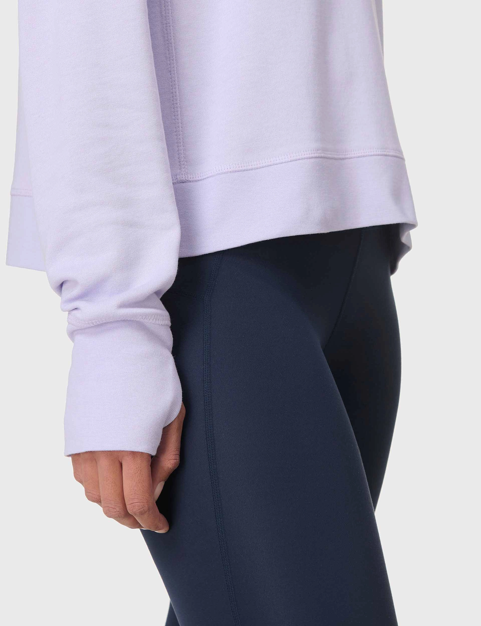 Group Mood QuickDry Material After Class Crop Sweatshirt - Heather Purple