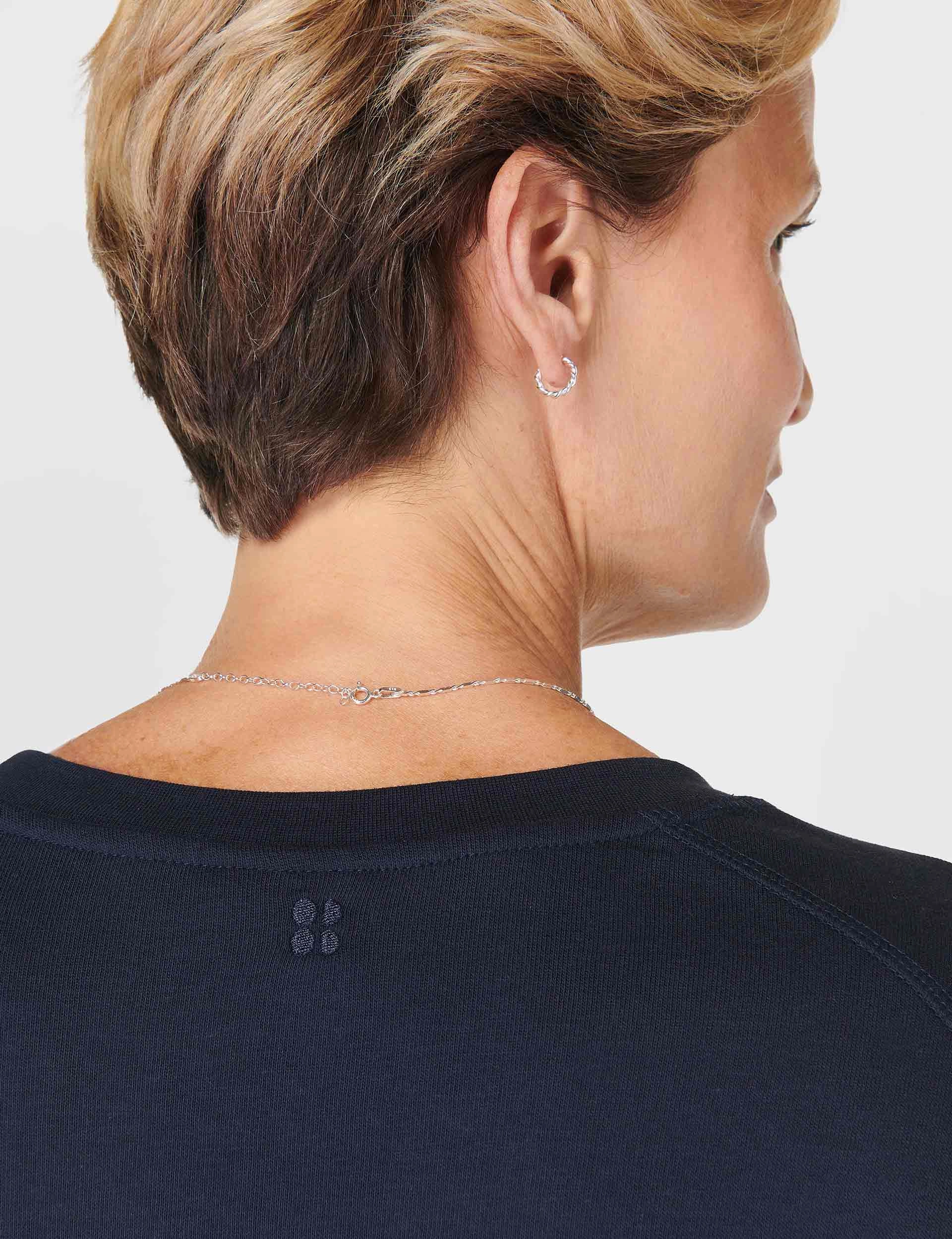 Elastic cuffs After Class Crop Sweatshirt - Navy Blue