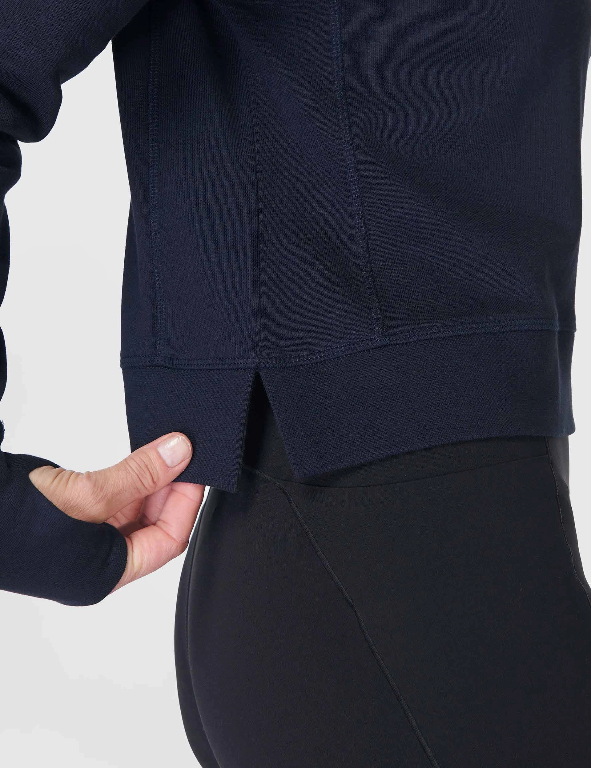 Comfortable Outfit After Class Crop Sweatshirt - Navy Blue