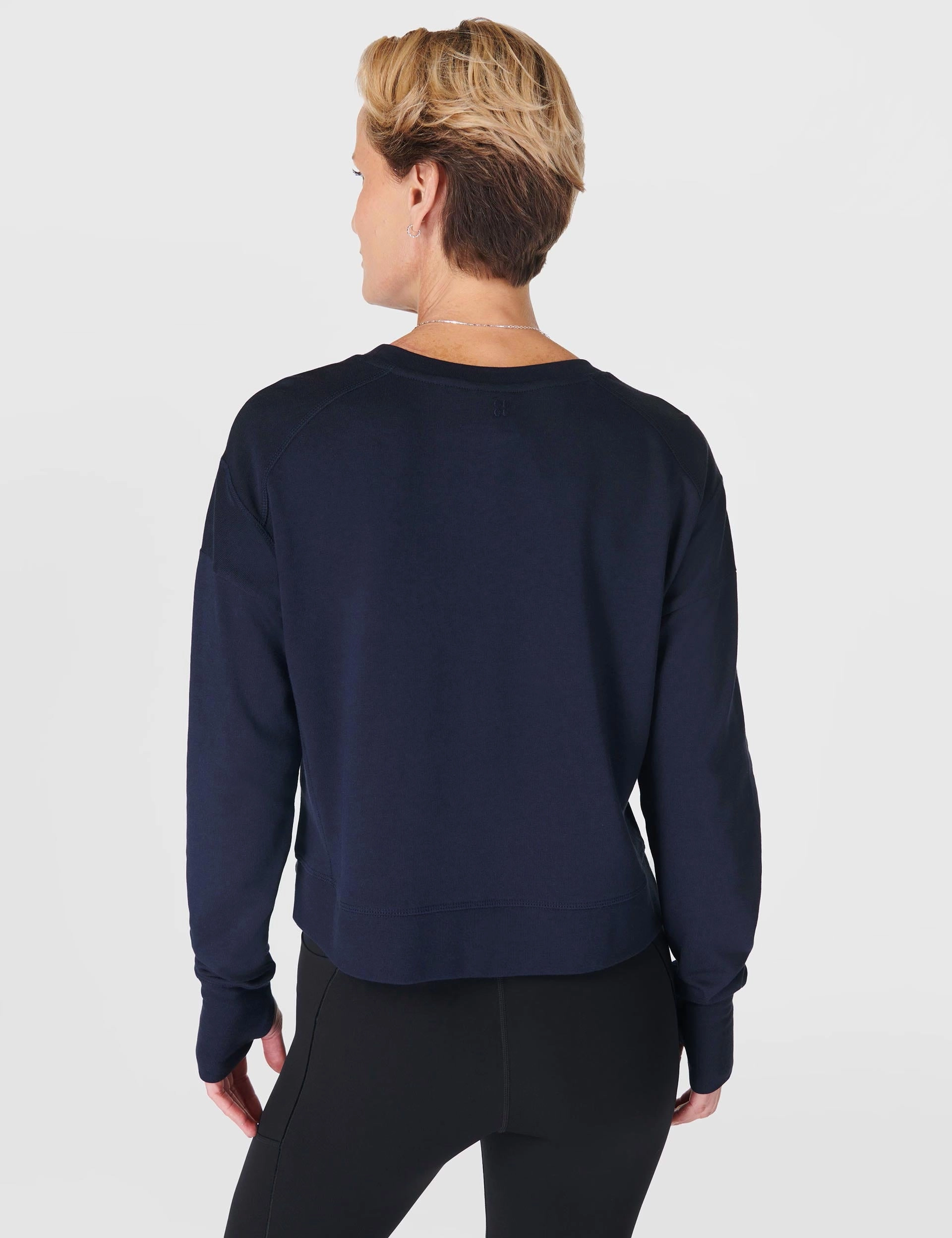 After Class Crop Sweatshirt - Navy Blue Quiet Luxury