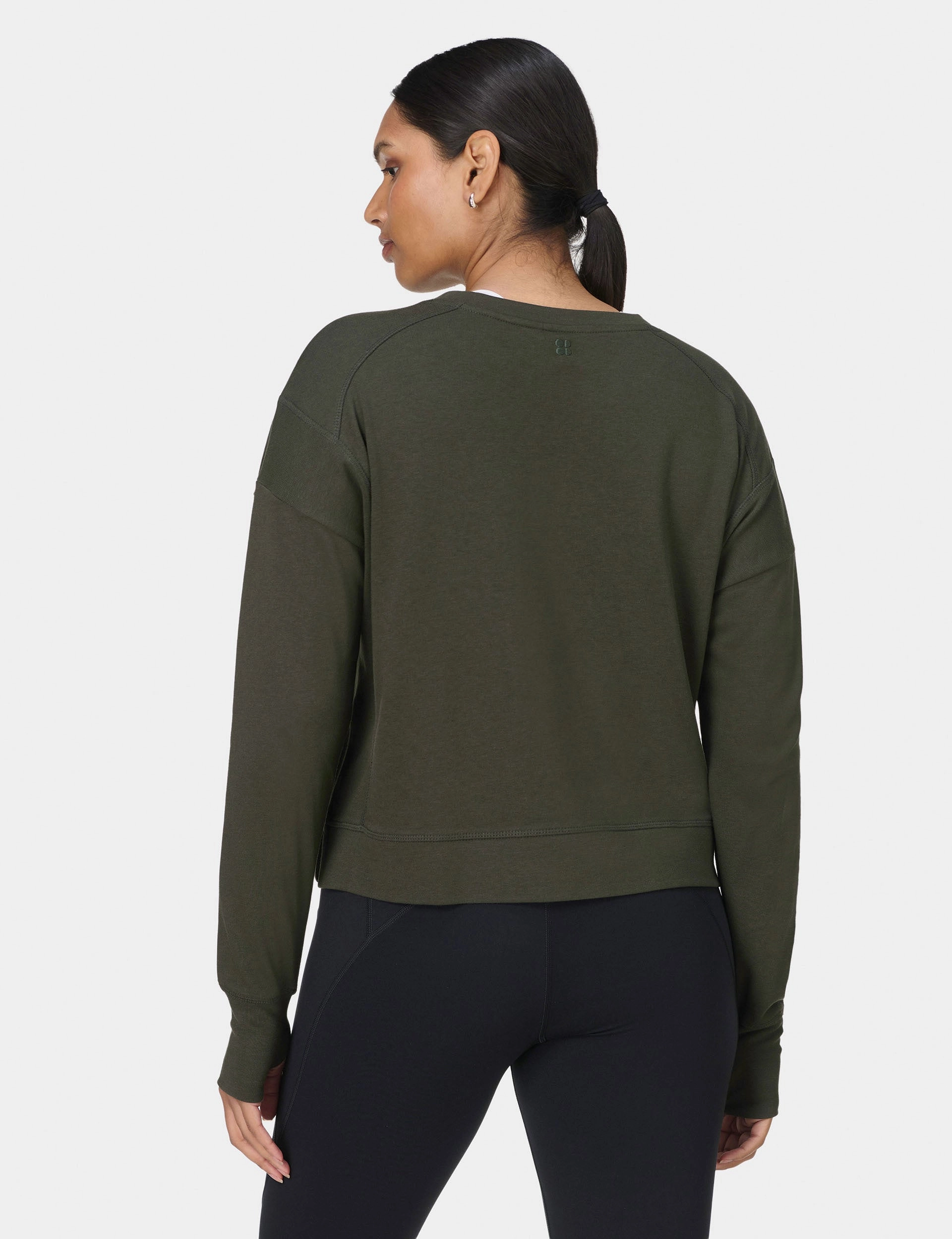 TaglessCollar After Class Crop Sweatshirt - Nori Green